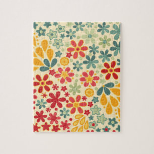 Retro. Blumenmotive Puzzle
