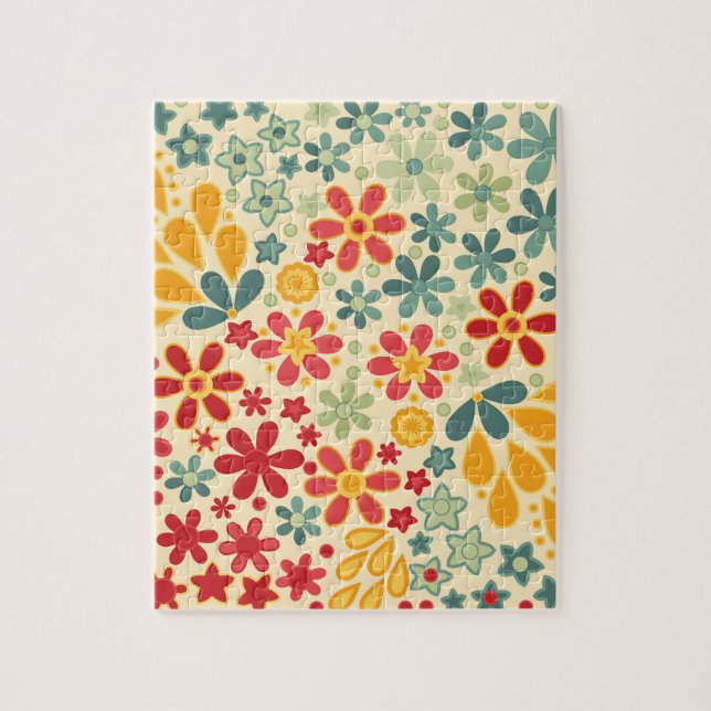 Retro. Blumenmotive Puzzle (Vertikal)