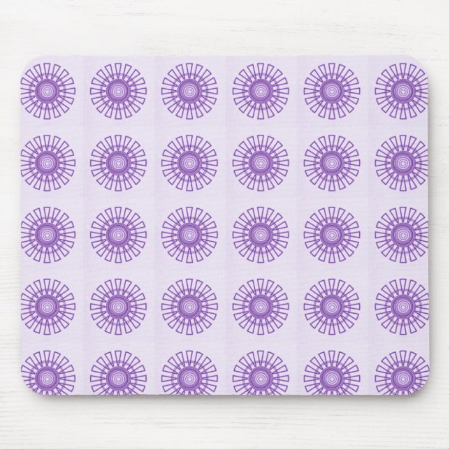 Retro Blumenmousepad, Violett Mousepad (Vorne)