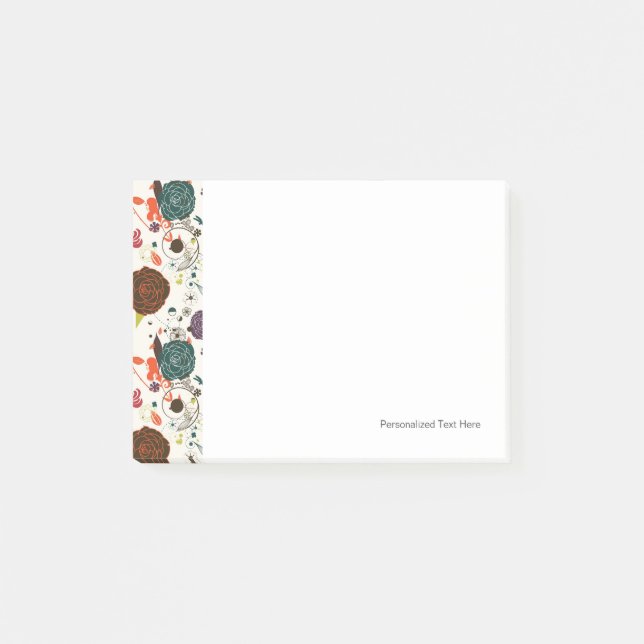 Retro Blumenmuster 2 2 Post-it Klebezettel (Vorderseite)