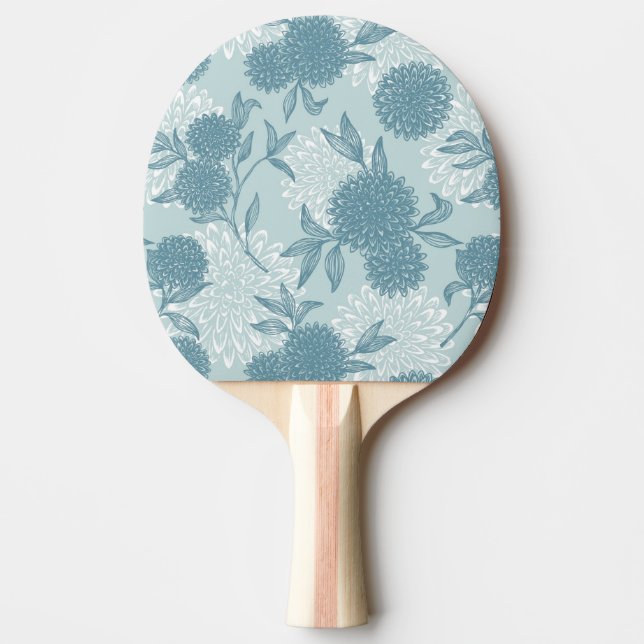 Retro Blumenmuster 2 2 Tischtennis Schläger (Vorderseite)