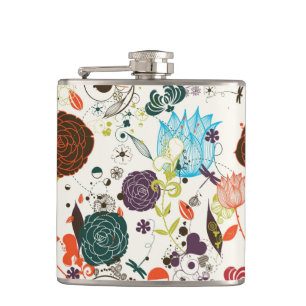 Retro Blumenmuster 2 Flachmann