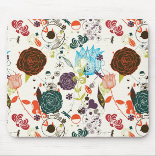 Retro Blumenmuster 2 Mousepad