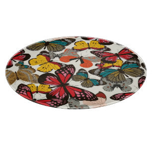 Retro Blumenmuster 2 Schneidebrett