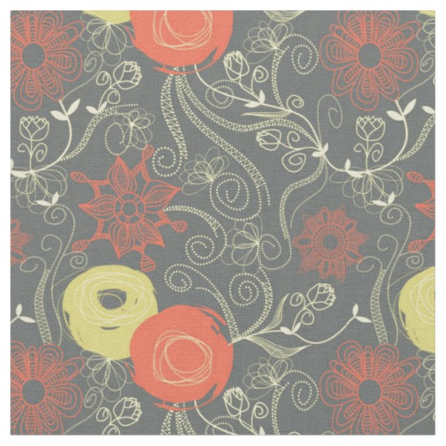 Retro-Blumenmuster 2 Stoff (Nahaufnahme)