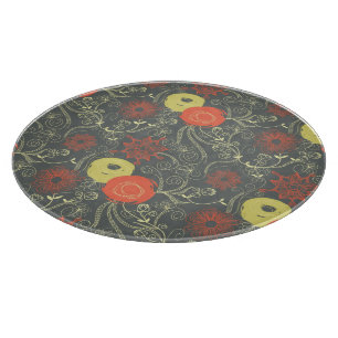 Retro Blumenmuster 3 Schneidebrett
