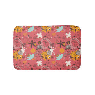 Retro Blumenmuster 4 Badematte