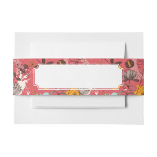 Retro Blumenmuster 7 Einladungsbanderole