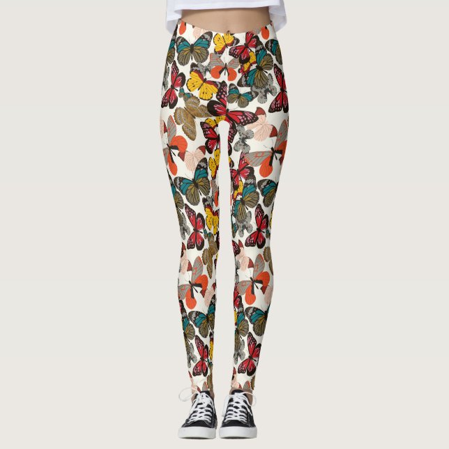 Retro Blumenmuster 7 Leggings (Vorderseite)