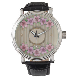 Retro, Blumenmuster Armbanduhr