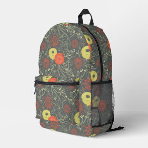 Retro-Blumenmuster Bedruckter Rucksack