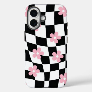 Retro-Blumenmuster iPhone 16 Hülle
