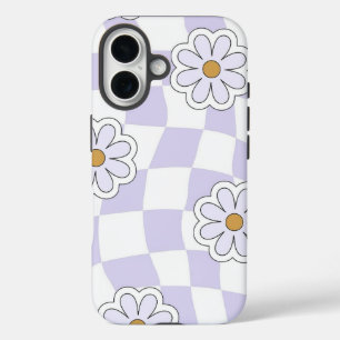 Retro-Blumenmuster iPhone 16 Hülle
