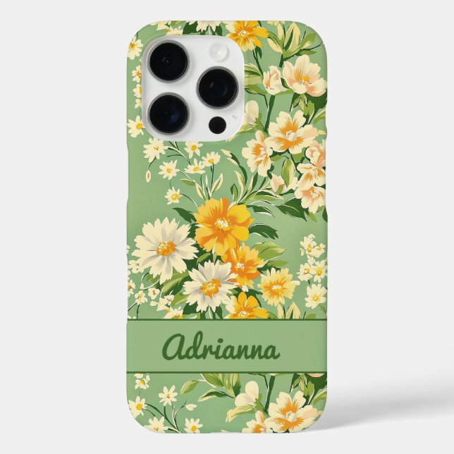 Retro-Blumenmuster Case-Mate iPhone Hülle (Rückseite)