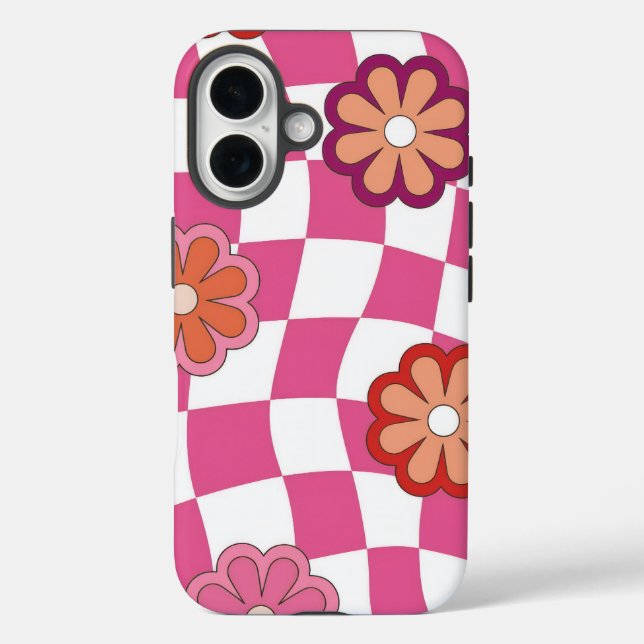 Retro-Blumenmuster Case-Mate iPhone Hülle (Rückseite)