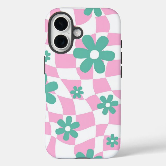 Retro-Blumenmuster Case-Mate iPhone Hülle (Rückseite)