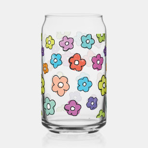 Retro-Blumenmuster  Dosenglas