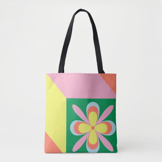 Retro-Blumenmuster farbenfrohes Frühlingsblumendes (Vorderseite)