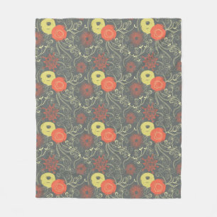 Retro Blumenmuster Fleecedecke