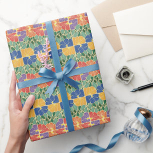 Retro-Blumenmuster Geschenkpapier