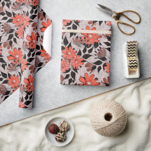 Retro Blumenmuster. Geschenkpapier