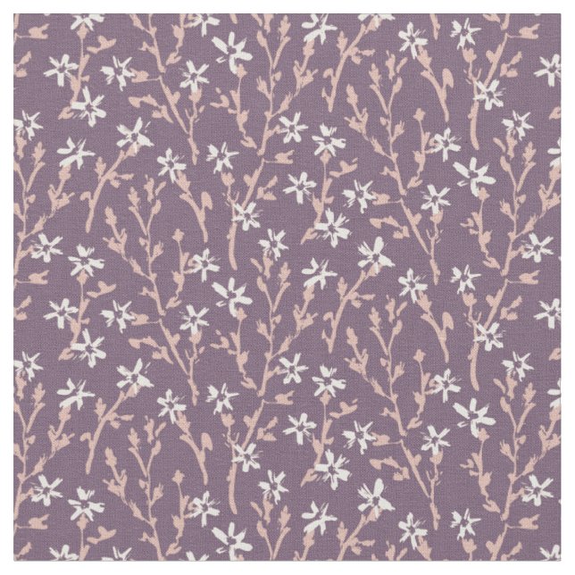 Retro Blumenmuster im boho Stil. Rosa Sakura. Stoff (Nahaufnahme)