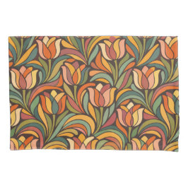 Retro-Blumenmuster im Jugendstil-Dékor Kissenbezug