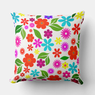 Retro-Blumenmuster im modernen Stil der Mitte des Kissen