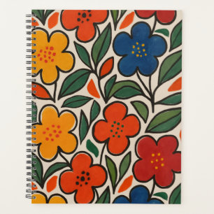 Retro-Blumenmuster im Stil der 1960er Jahre Planer