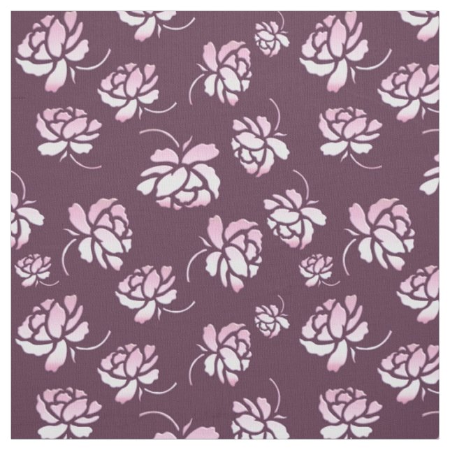 Retro-Blumenmuster in Burgunderrot. Stoff (Muster)