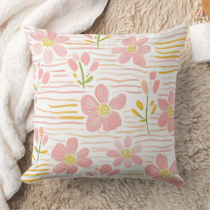 Retro-Blumenmuster in Pastell (6) Kissen