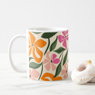 Retro-Blumenmuster Kaffeetasse