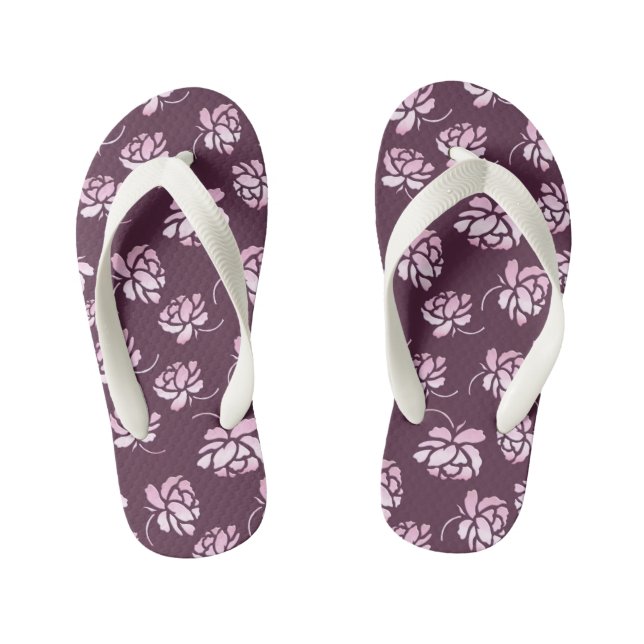 Retro Blumenmuster Kinderbadesandalen (Fußbett)