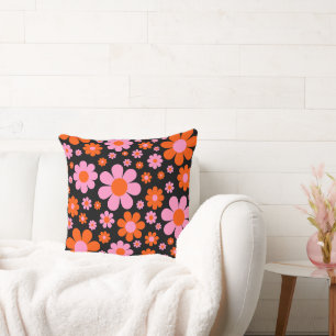 Retro-Blumenmuster Kissen