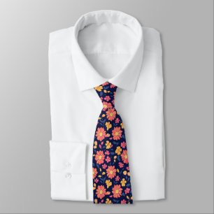 Retro-Blumenmuster Krawatte