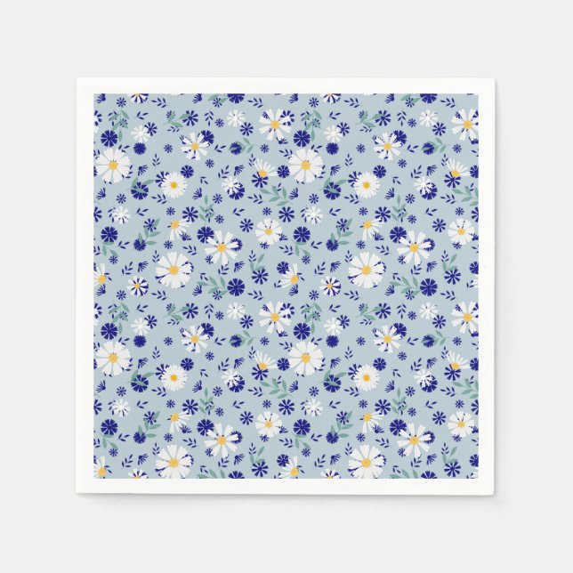 Retro-Blumenmuster mit Gänseblüten. Serviette (Vorderseite)