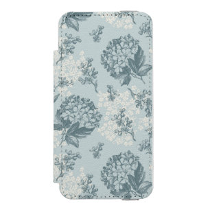 Retro Blumenmuster mit Viburnum-Blumen Incipio Watson™ iPhone 5 Geldbörsen Hülle
