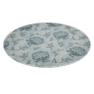 Retro Blumenmuster mit Viburnum-Blumen Schneidebrett