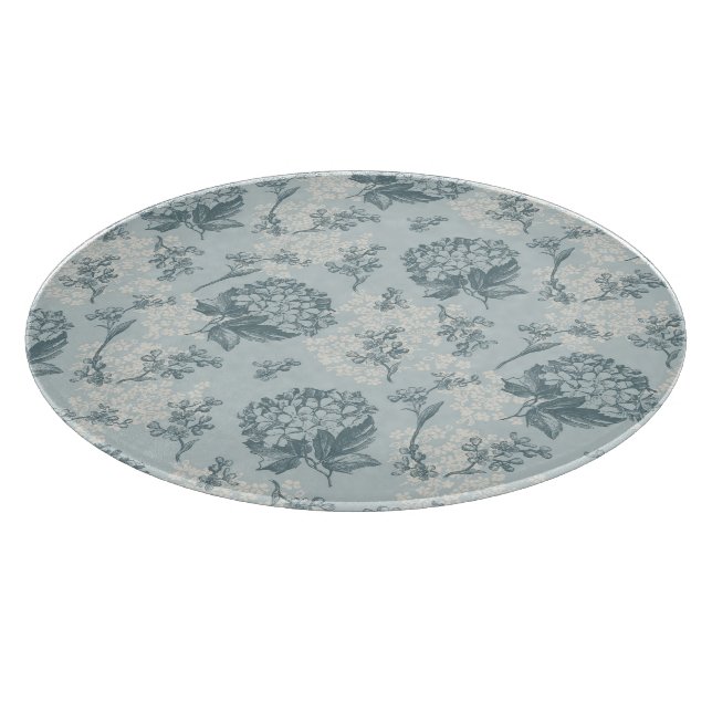 Retro Blumenmuster mit Viburnum-Blumen Schneidebrett (Ecke)