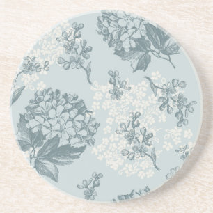 Retro-Blumenmuster mit Viburnum-Blüten Getränkeuntersetzer