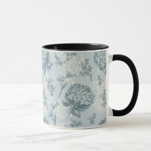 Retro-Blumenmuster mit Viburnum-Blüten Tasse