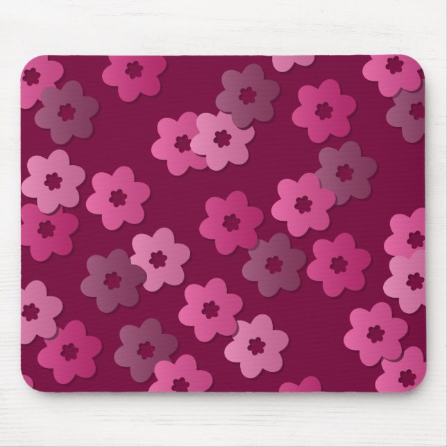 Retro Blumenmuster Mousepad (Vorne)