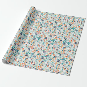 Retro-Blumenmuster nahtlos Geschenkpapier