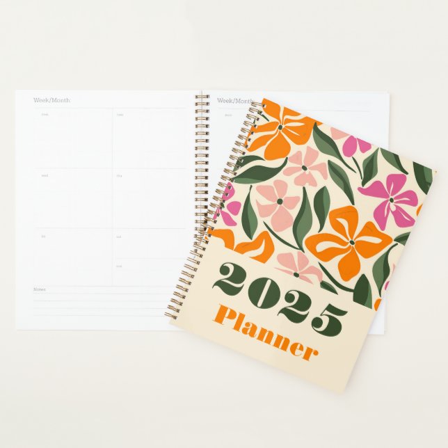 Retro-Blumenmuster Planer (Anzeige)