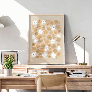 Retro-Blumenmuster Poster