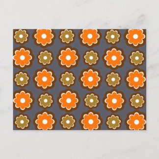 Retro-Blumenmuster Postkarte