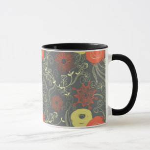 Retro Blumenmuster Tasse