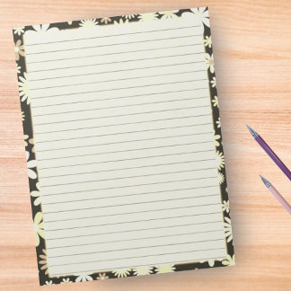 Retro-Blumenrinde auf Vintag gelbgelb gelb gelb Notizblock