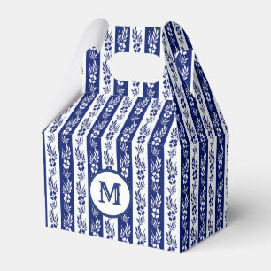 Retro Blumenstreifen-Monogramm-Entwurf Geschenkschachtel