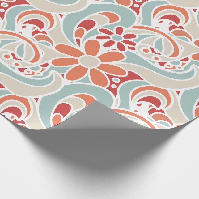 Retro-Blumenverpackungspapier  Geschenkpapier (Ecke)